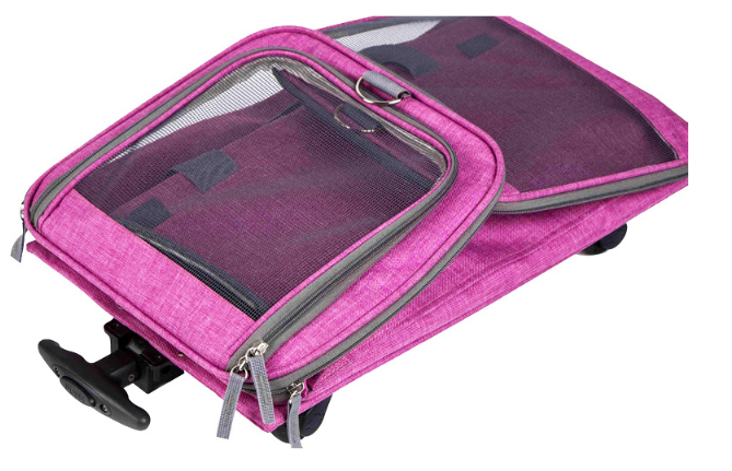 Popular Use Expandable Carry On Travel Pet Dog Carrier with Wheels pet carrier stroller