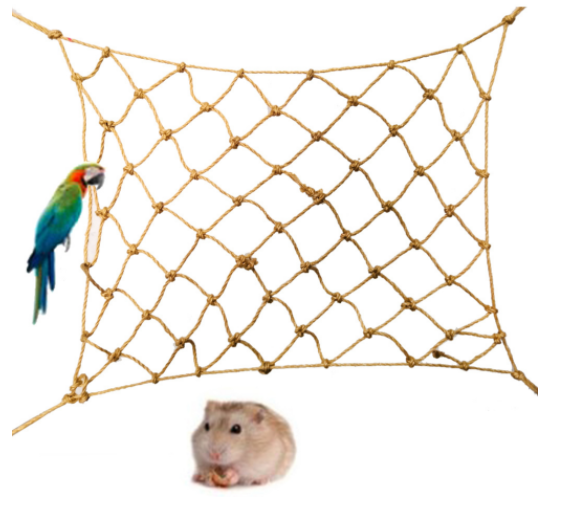 C&C Bird Toys Climbing , Toy Perch Swing for Parrot, Bird Creations cotton rope net Foraging Wall Toy for Bird