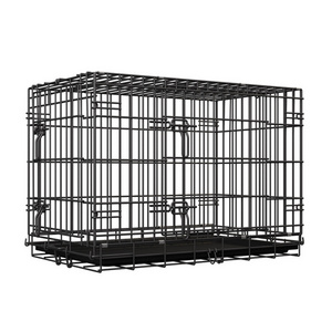 Hot Sale Dog Crate Kennel Double Bottom Trays Pet Cage On Wheels