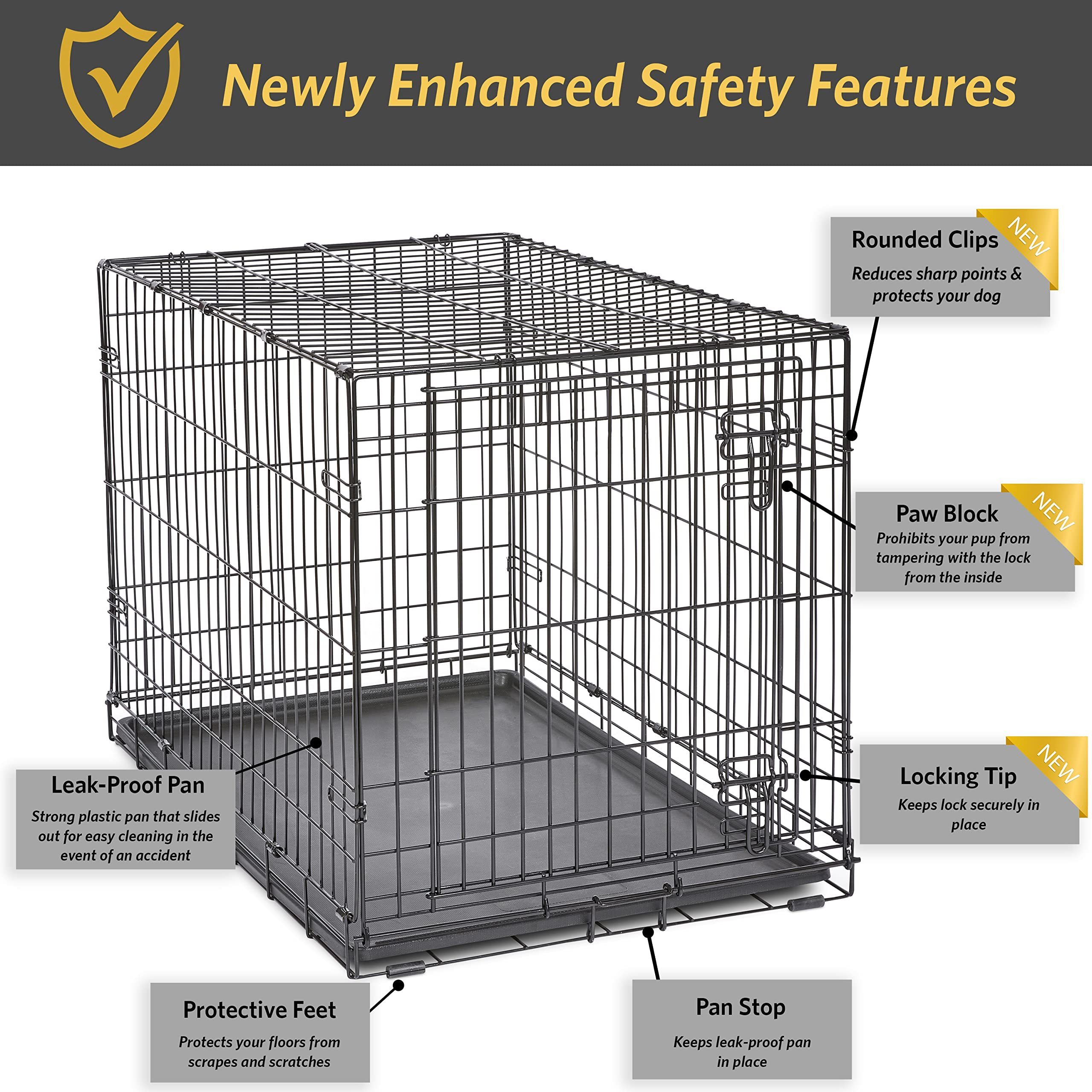 Hot Sale Dog Crate Kennel Double Bottom Trays Pet Cage On Wheels