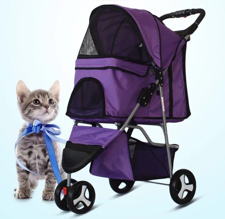 C&C Hot-selling Luxury 4 Wheels Pet Travel Cat Strollers Pet Trolleys Dog Stroller