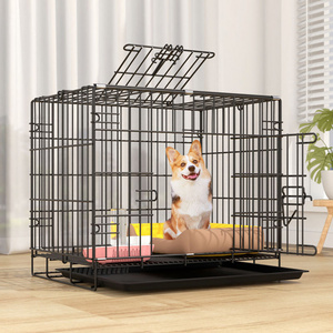 Wholesale Manufacturer 30 36 42 48 Inch Metal Foldable Dog Crates Cage,Metal Folding Dog Cage Xxl Black Impact Dog Kennel Crate