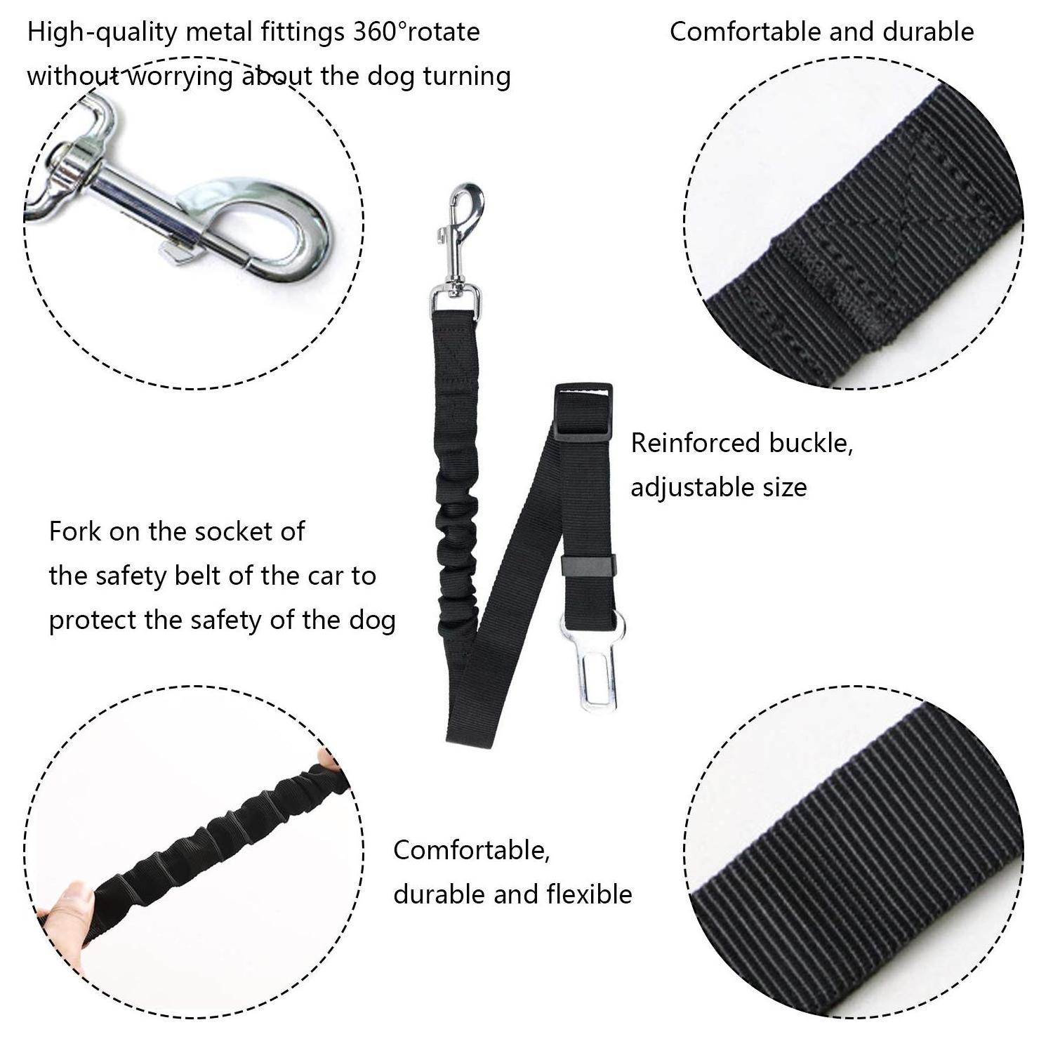 C&C Pet Dog Cat Car Seat Belt Dog Accessories Adjustable Harness Lead Leash Small Medium Travel Clip Puppy Collar Leash Pet dog