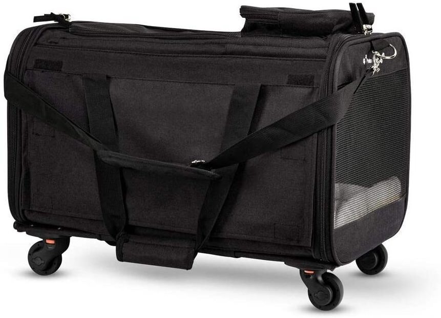 Pet carrier lightweight foldable large soft dog trolley carrier pet crates with removable wheels