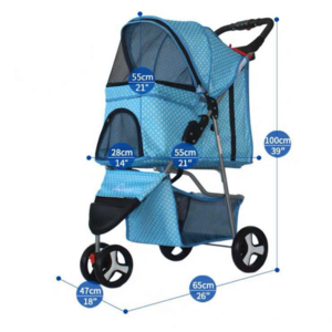 C&C Carrito Para Perro Easy Walk Folding Travel Pet Trolley Cat Cart Carrier With 3 Wheels For Medium Dogs Luxury Dog