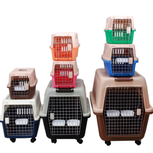 Trade Assurance Pet Product Plastic Dog Flight Cage Transport animal cages portable plastic pet carrier crates foldable puppy