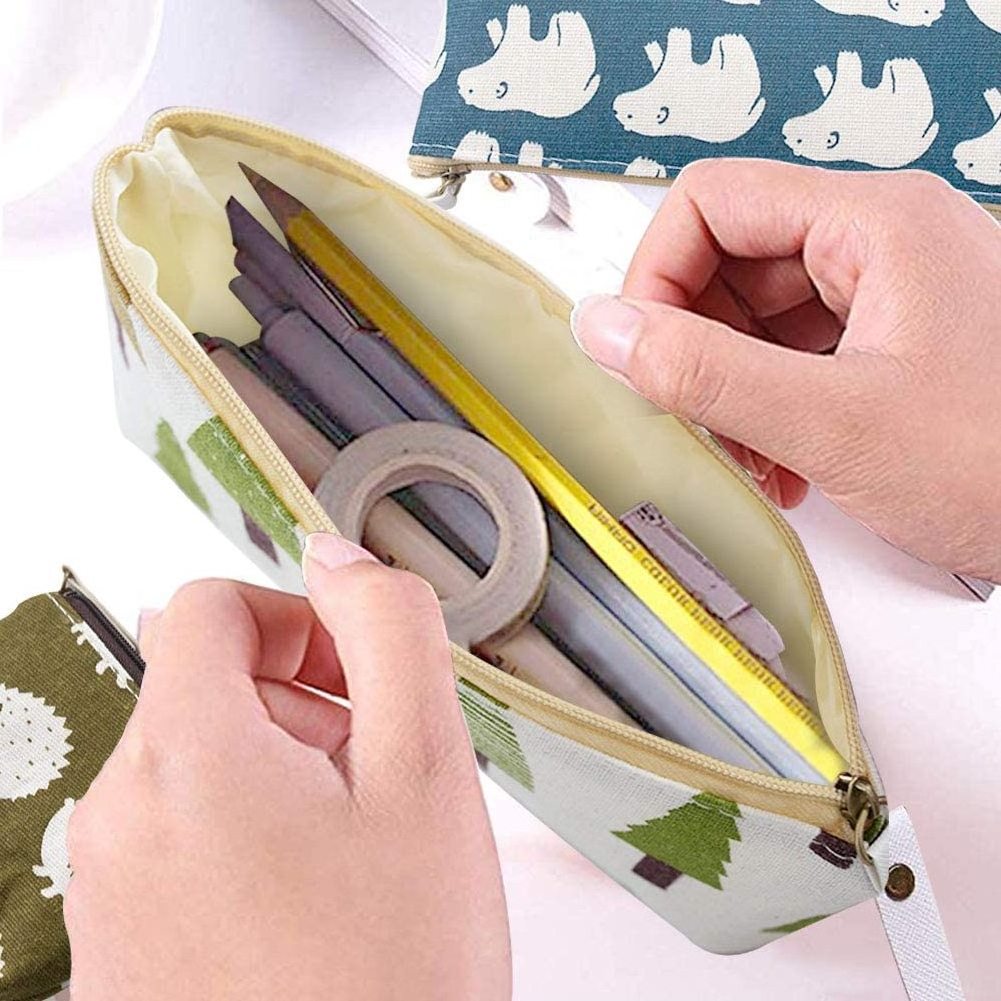 Canvas Pencil Case For Student Fashion Cotton Coin Purse Bags For Party Gift