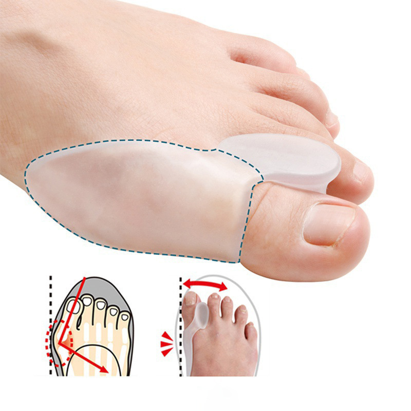 Unisex SEBS Silicone Comfort Insoles with Single Hole Toe Splitter Little Toe Valgus Protector and Arch Support Thumb Orthosis