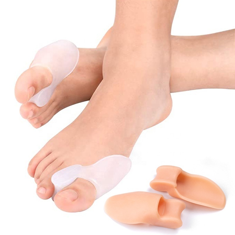 Unisex SEBS Silicone Comfort Insoles with Single Hole Toe Splitter Little Toe Valgus Protector and Arch Support Thumb Orthosis