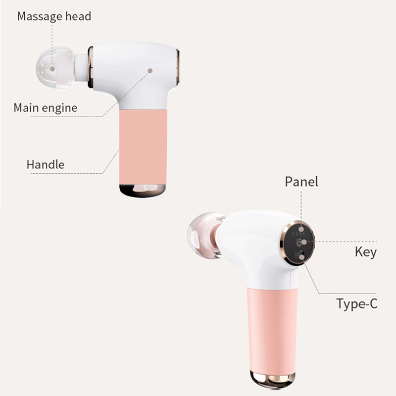 Deep Tissue Muscle Massager Gun, Travel Pocket Sized Massage Gun Small, Quiet  Whole Body Massager with Heat, Portable Electric