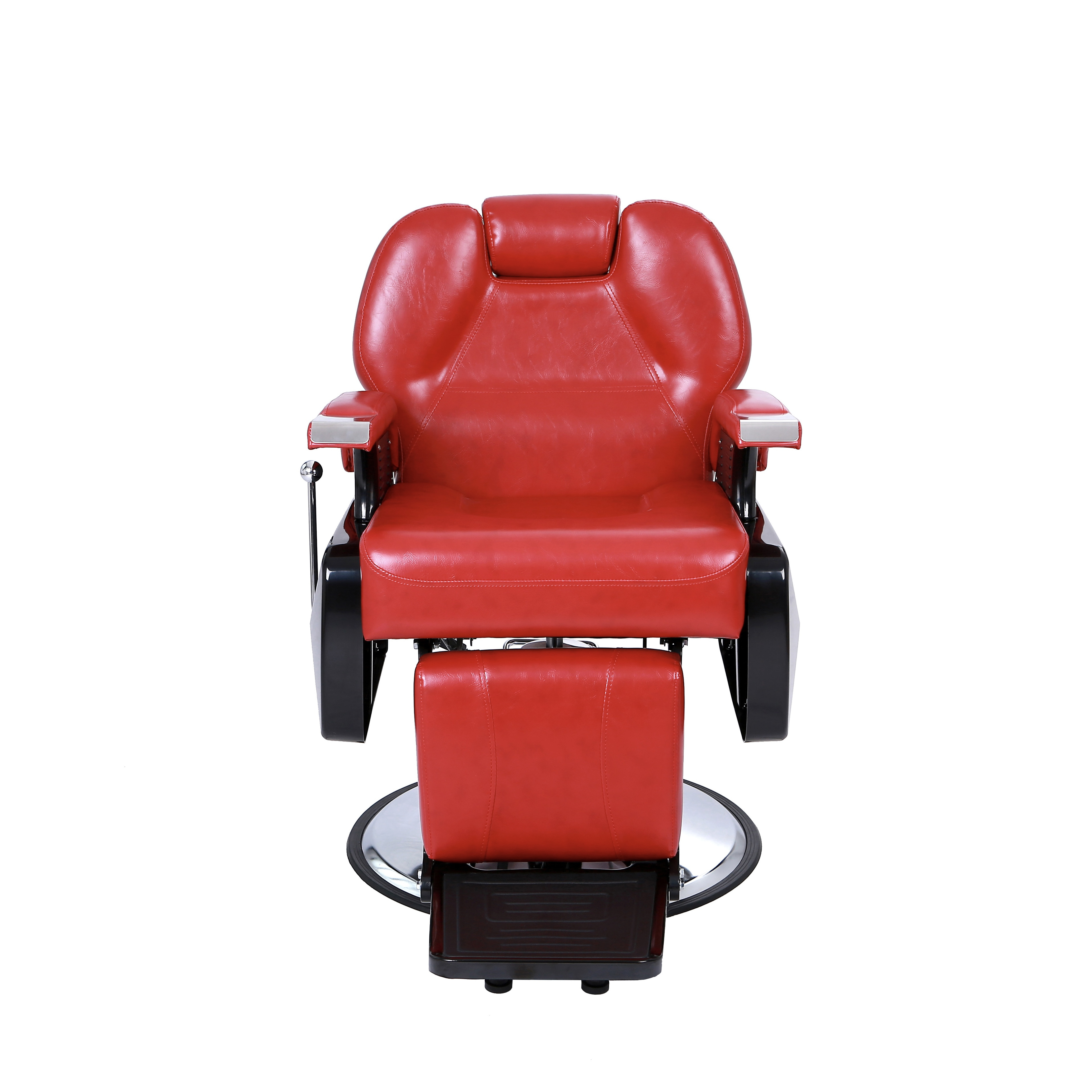 Red Hot Sell Beauty Barbershop Antique Salon Equipment Furniture Hair Salon Chairs Metal Barber Chair Leather