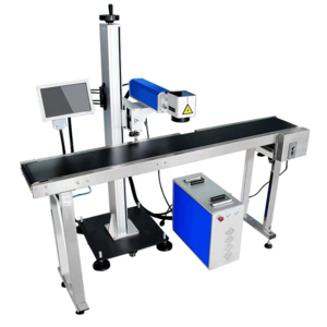 Automatic Feeding Laser Marker 20w 30w 50w Fiber Laser Flying Marking Machine With Conveyor Belt For Pen Marking