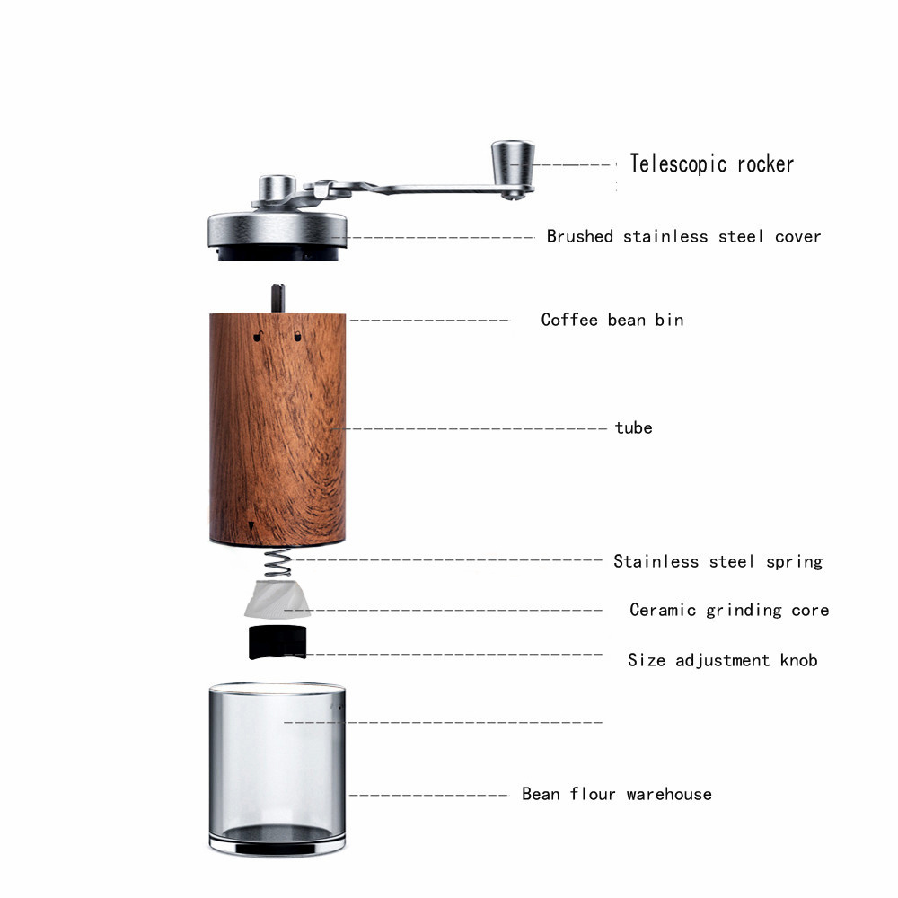 Portable Hand Crank Coffee Grinder Manual Metal Coffee Mill