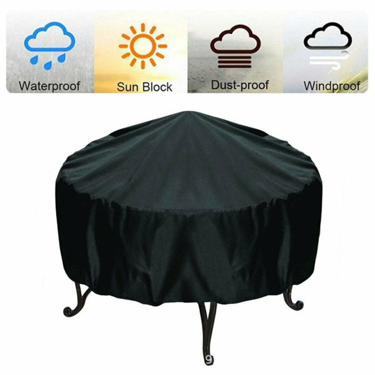 Foldable Portable Polyester Heavy Duty Round Customized Patio Fire Pit Cover