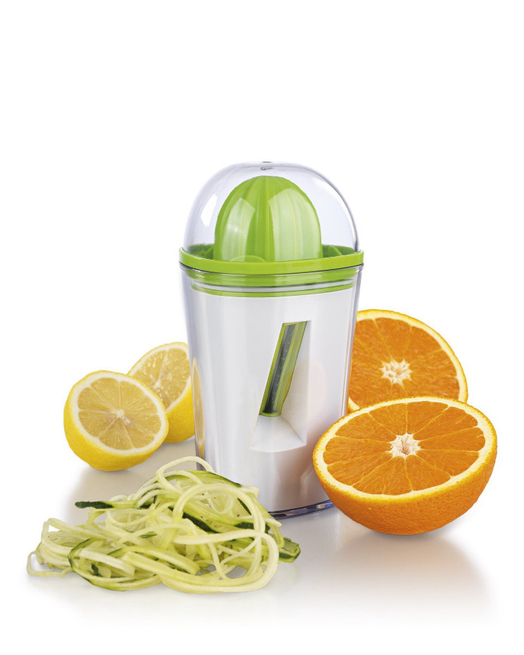 Two-in-one lemon juicer, fruit and vegetable grater,filament cutter vegetable shredder