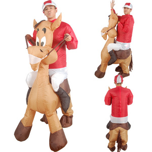 Unisex Adults Ride on Donkey Inflatable Halloween Costume Halloween Christmas Carnival Inflatable Costume