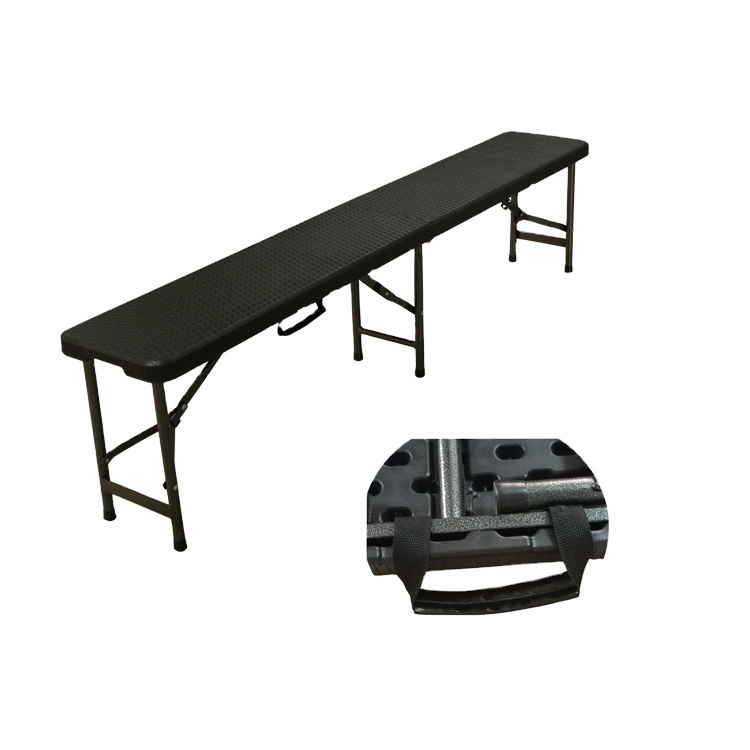 Rectangular 183cm 6FT HDPE Outdoor Garden Plastic Fold-In-Half Bench With Rattan Design,Patio benches