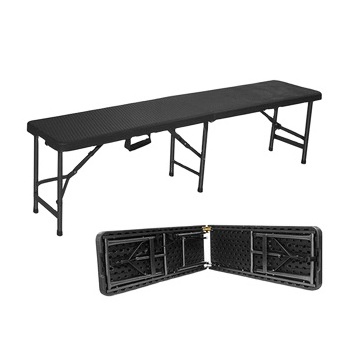 Rectangular 183cm 6FT HDPE Outdoor Garden Plastic Fold-In-Half Bench With Rattan Design,Patio benches