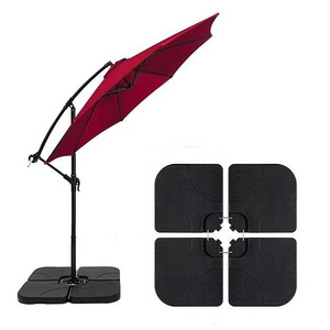 4pcs Factory Sales Outdoor Beach Plastic Water Filled Market Cantilever Parasol Plastic Patio Umbrella And Base