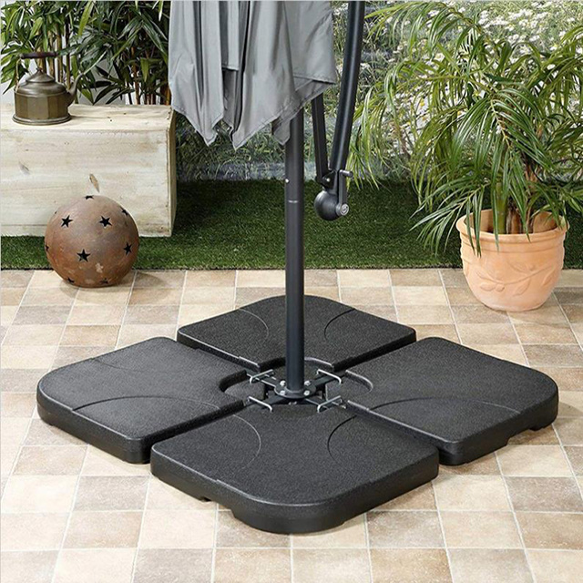 Best Selling Cantilever Parasol outdoor Umbrella Stand Plastic Base With Wheels Sand Weight Base