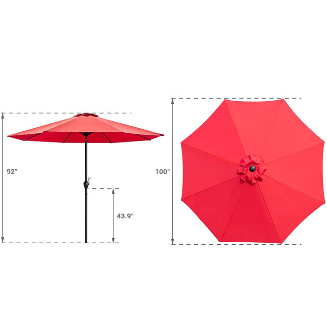 Heavy Duty Outdoor Garden Commercial Parasols Cantilever Patio Market Umbrella With 6 Sturdy Ribs