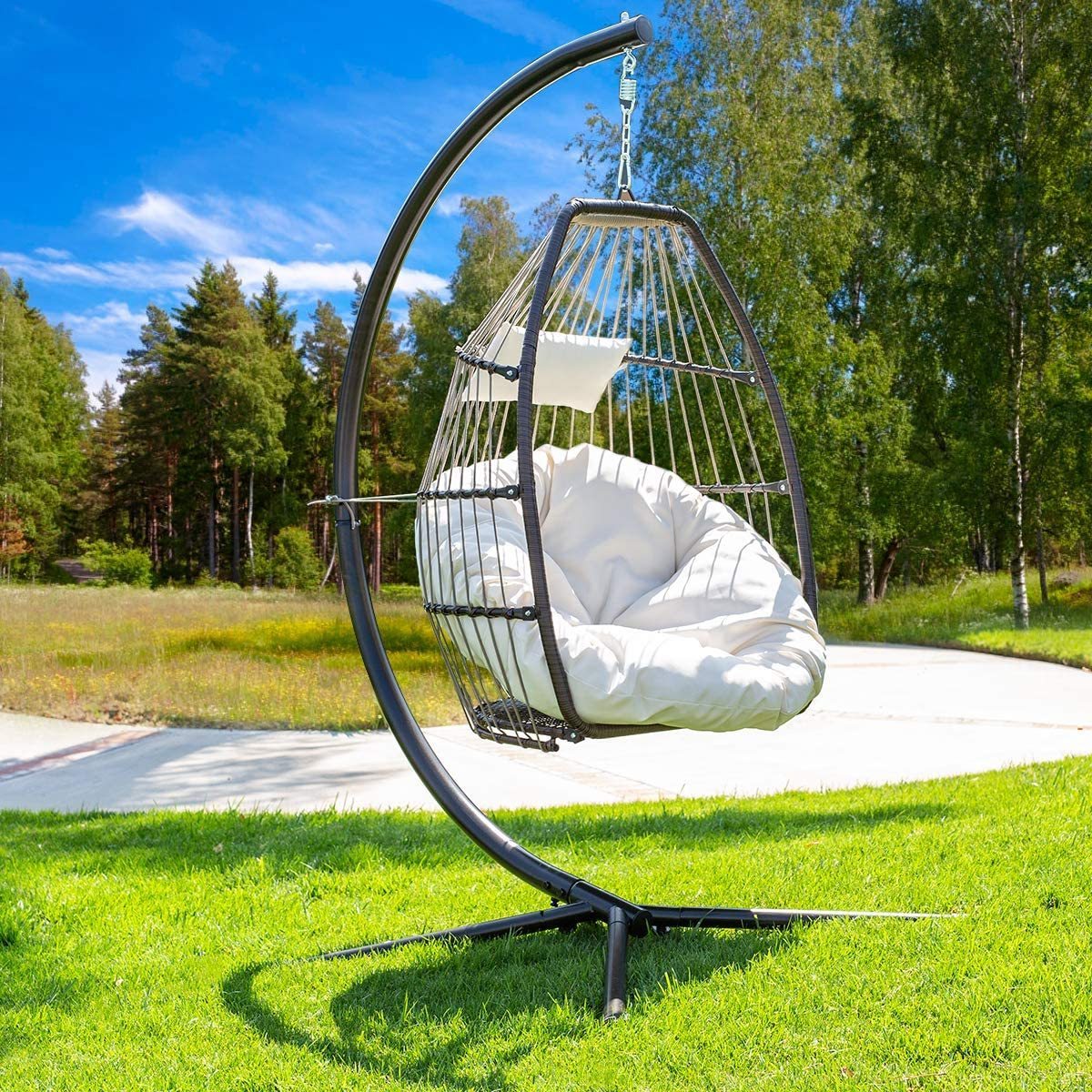 2021 Ningbo Outdoor Furniture Hammock Chair Egg Hanging Double Swing Chairs Made In China