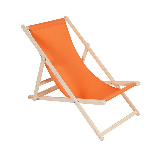 Cheap Outdoor Wood Canvas Chair Foldable Beach Lounge Chair with Adjustable Height,Folding Beach Chairs Wholesale