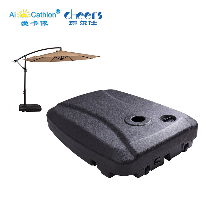 Outdoor Cantilever Umbrella Base with Wheels HDPE 60L Water Filled Base