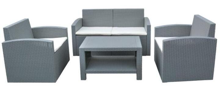 Garden Furniture Outdoor Low Price PP Injection Wicker Garden Outdoor Plastic Rattan Sofa Set