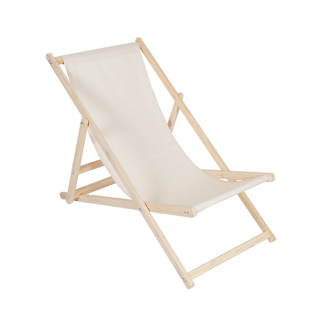 Cheap Outdoor Wood Canvas Chair Foldable Beach Lounge Chair with Adjustable Height,Folding Beach Chairs Wholesale