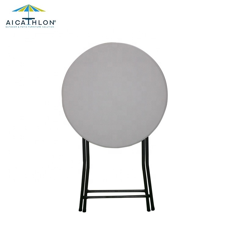 Outdoor High Top Plastic Folding Cocktail Table Round Folding White Round Party Table For Events