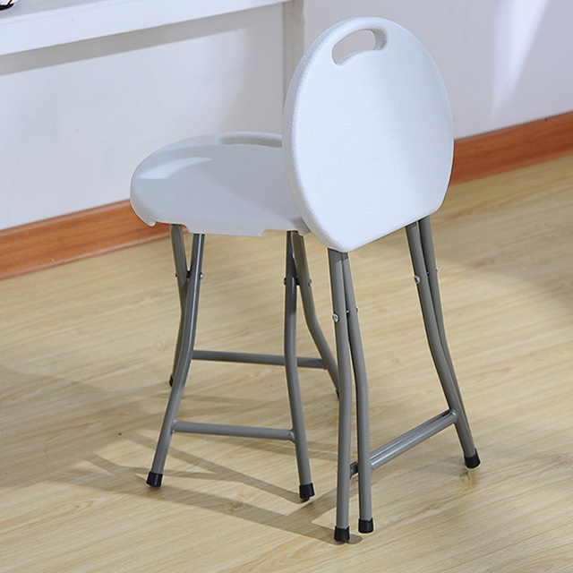 Hot Sale Lightweight Easy to Carry White Small Round Plastic Folding Step Stool