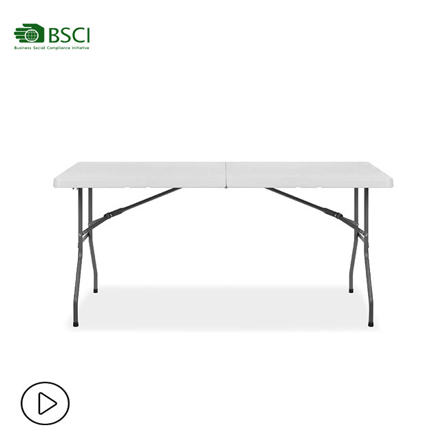 Cheap Price Easy Operation Outdoor Foldable Table 6ft Folding in half Table for Camping Picnic