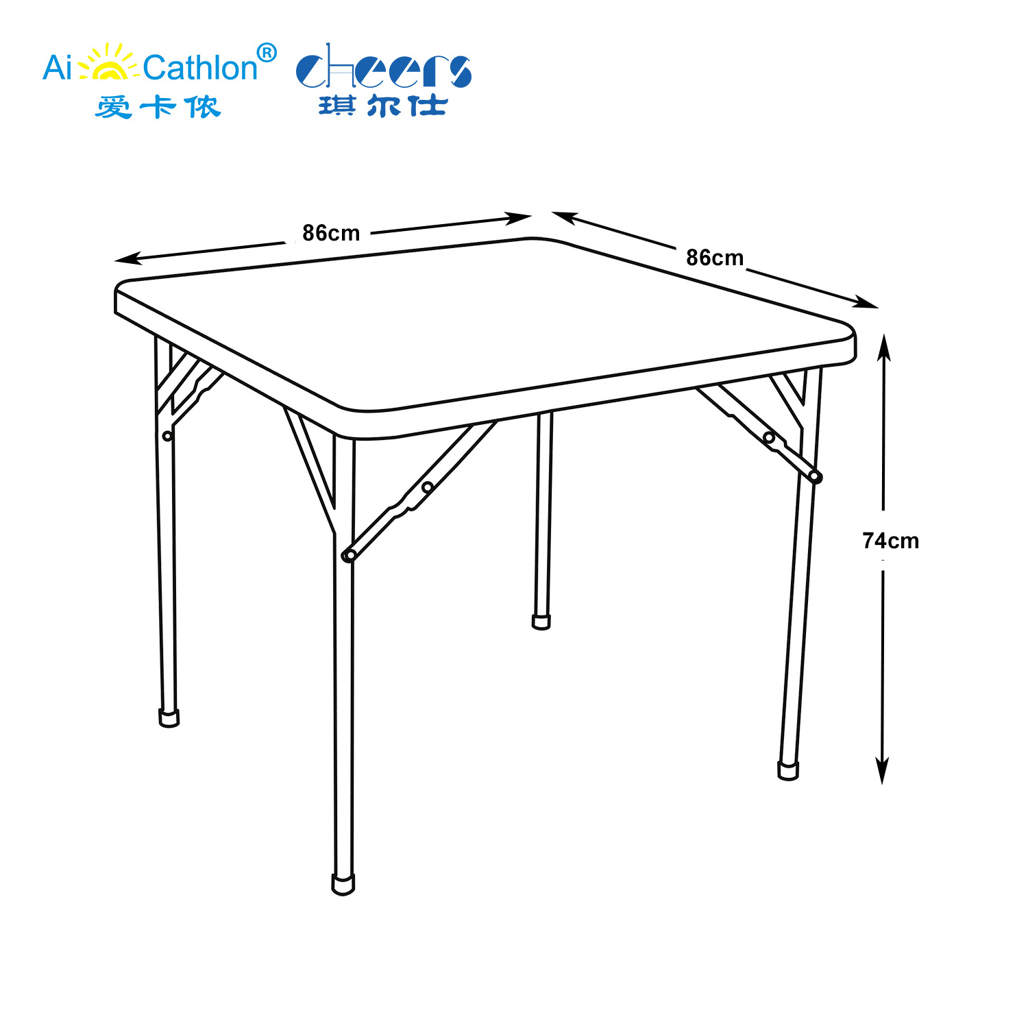 Best Selling Modern Portable Square Plastic Foldable Poker Table