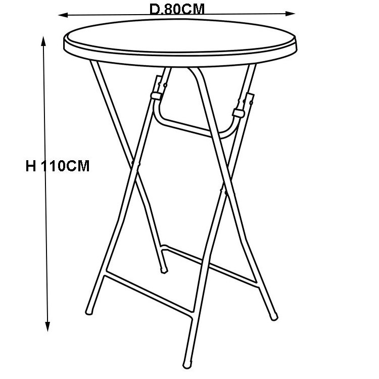 Round Plastic Table High Bar Folding Cocktail Table with Rattan Design for Garden Party or Balcony,wholesale cocktail tables