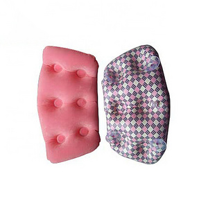 Inflatable Bath Pillow Bath head Cushion flocked PVC or TPU soft padding air cushion blow up pillow for bath tub