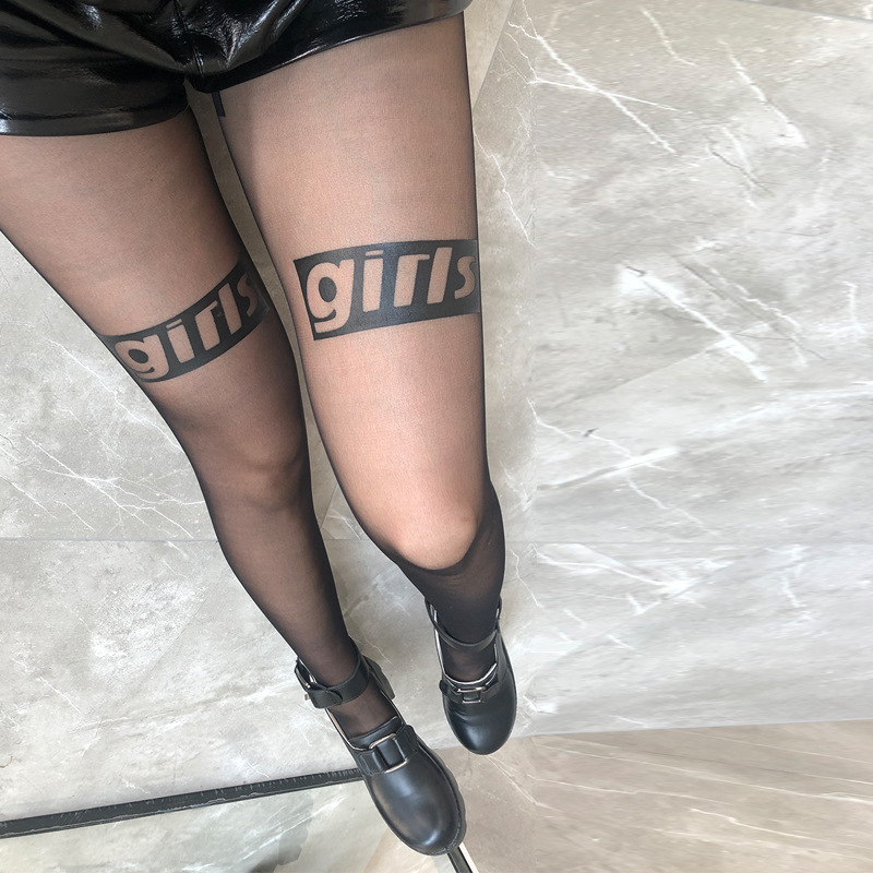 2022 Women Fashion Designed Tights Pantyhose Transparent Thin Custom Printed Pantyhose