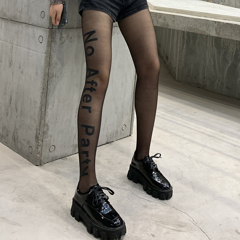 2022 Women Fashion Designed Tights Pantyhose Transparent Thin Custom Printed Pantyhose