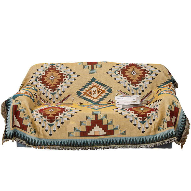 MOQ 1 custom bohemian picnic blanket Woven Throw Blanket Outside Rugs