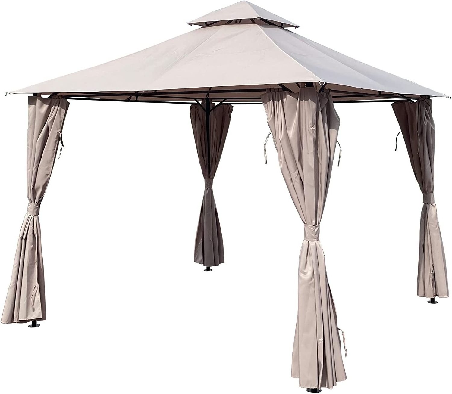 khaki 10 x10 Oxford waterproof and durable, suitable for outdoor courtyard garden, awnings gazebo canopy top