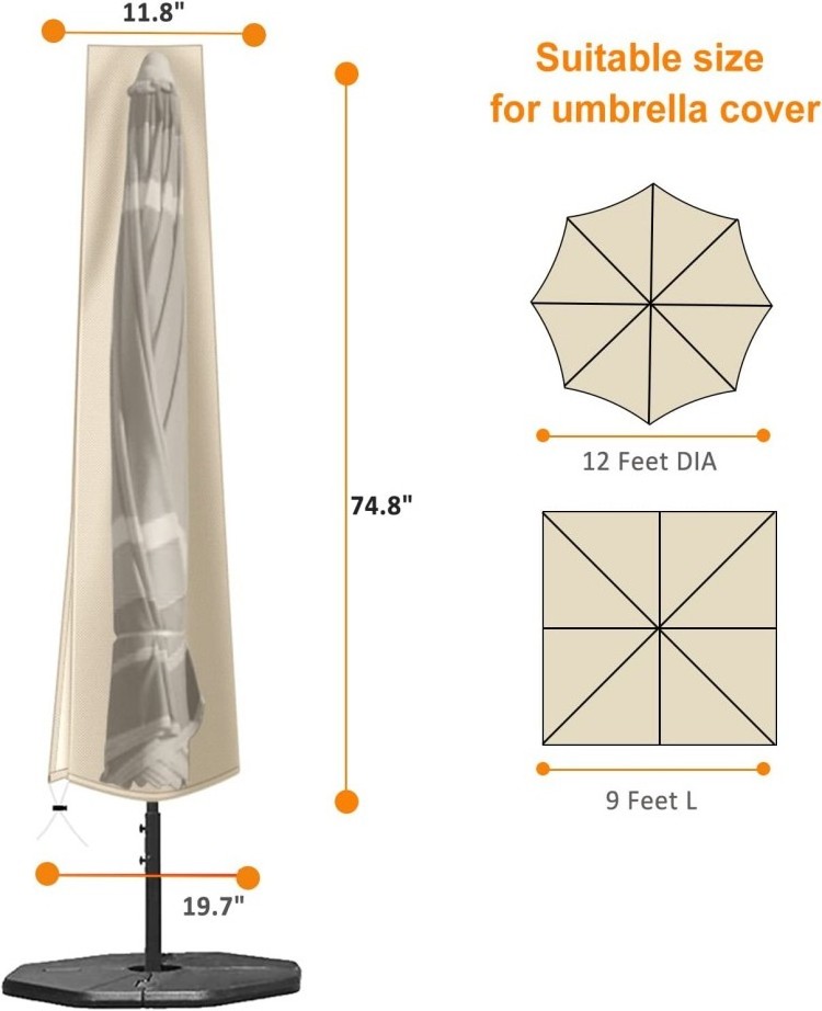 Fashionable Big Patio Parasol Beach Waterproof Umbrella Garden for Outdoor Umbrella Cover with Zipper