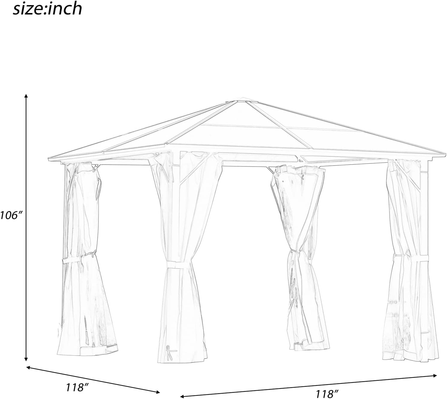 10x10 gazebo canopy replacement customized, Backyard and Deck Outdoor Shelter Patio Gazebo Canopy with Mosquito Netting