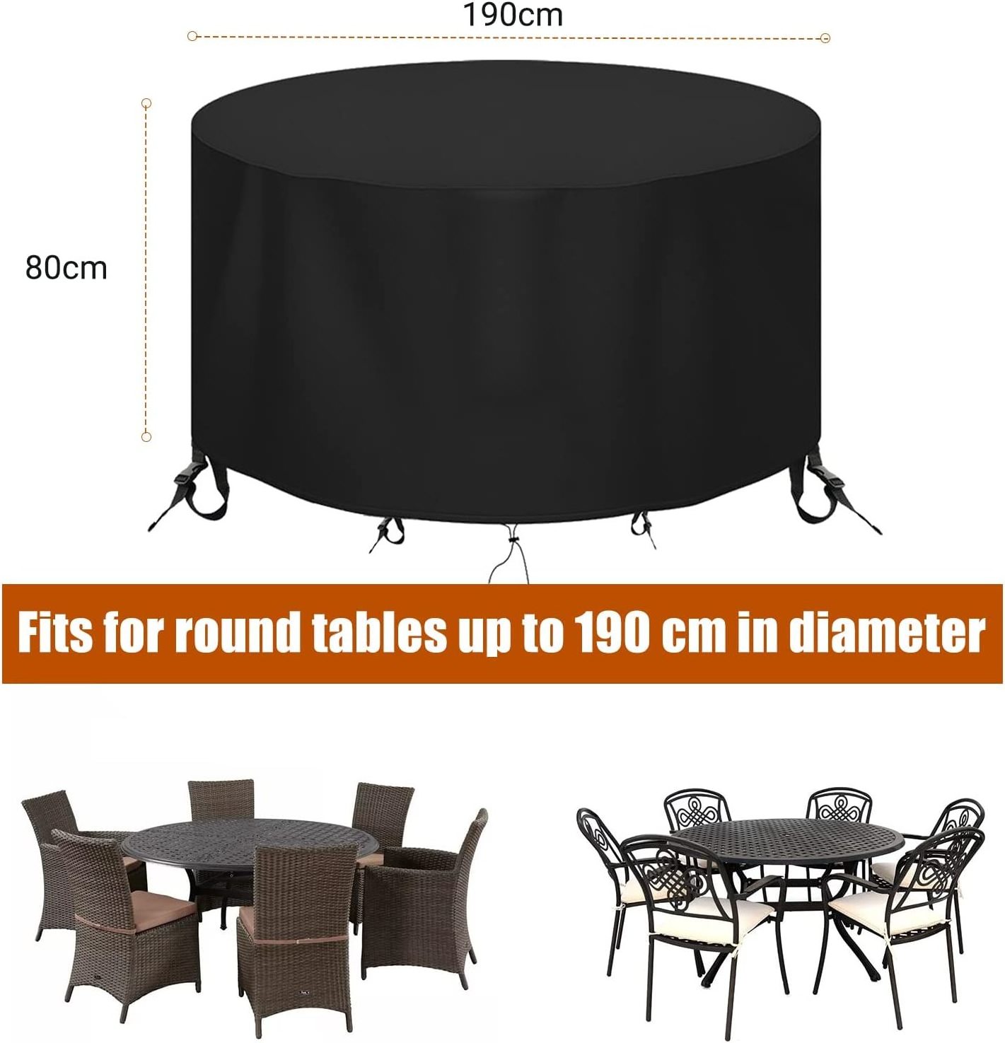 Heavy Duty 420D Garden Furniture Covers Waterproof round patio table covers outdoor furniture covers