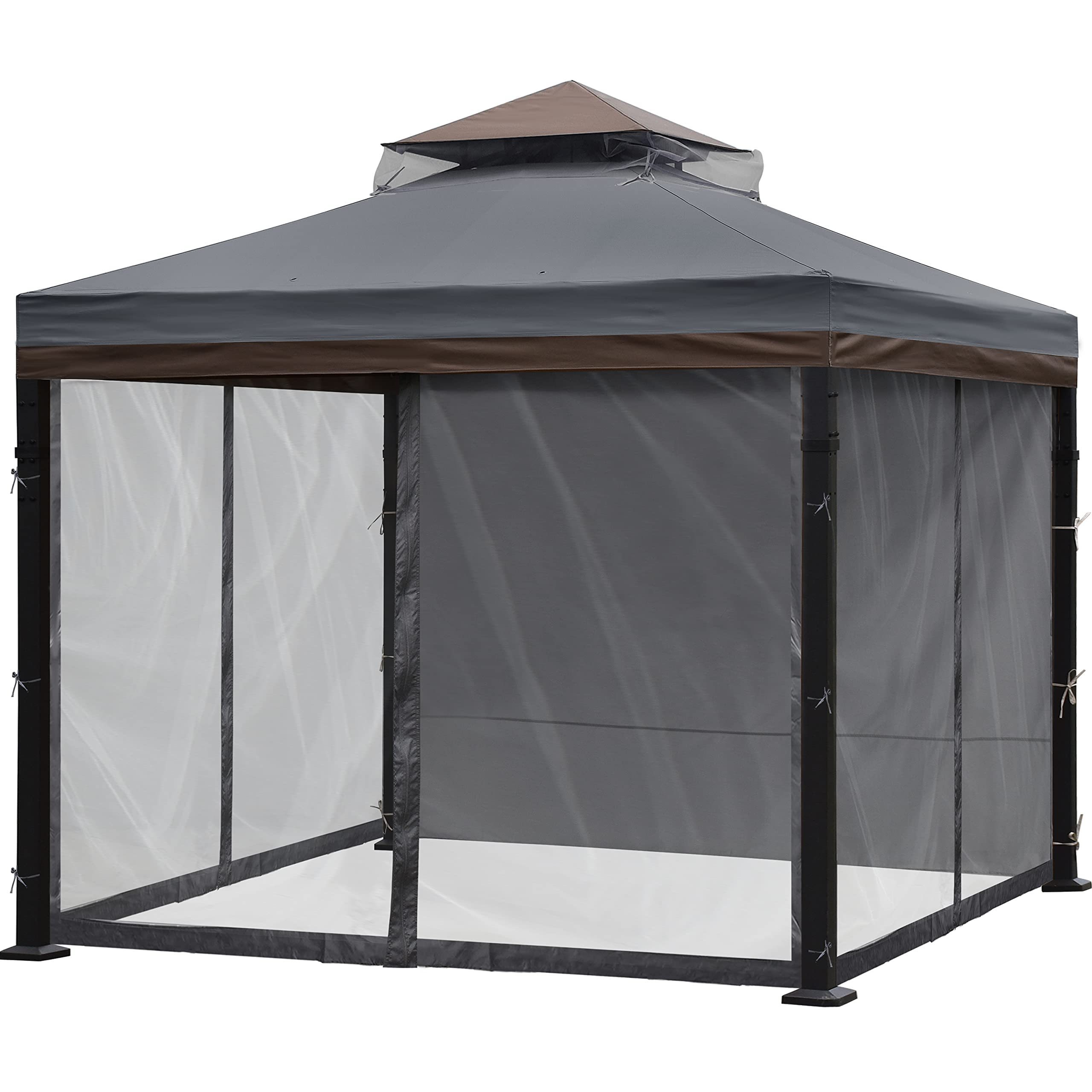 Hardtop Outdoor Gazebos Double-top outdoor patio gazebo garden tent Garden Gazebo With Mosquito Netting