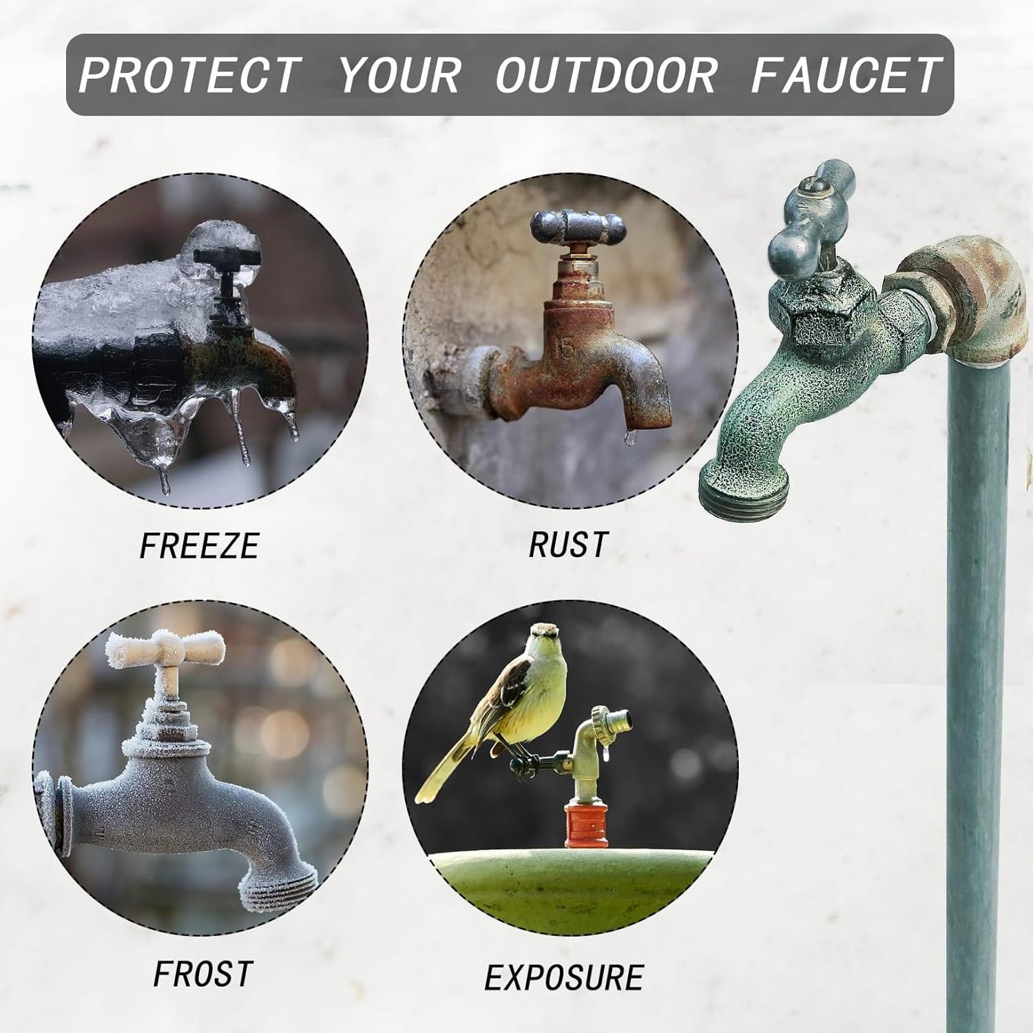 Reusable And Durable Faucet Cover Outdoor Faucet Cover For Winter Freeze Protection Insulated Faucet Socks Cover