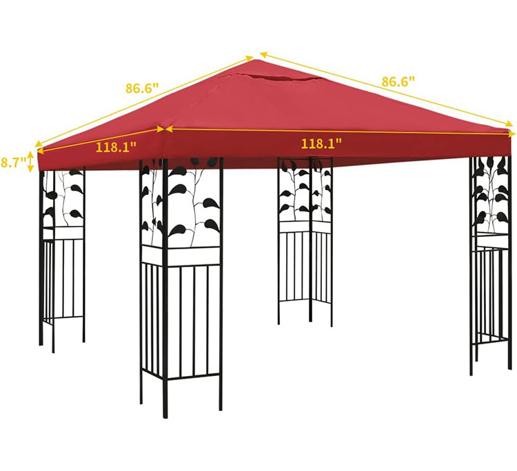 Waterproof Sunshade Garden Single/Double Tier Pop Up Patio Grill Gazebo Tent Roof Replacement Top Canopy Replacement Top Cover