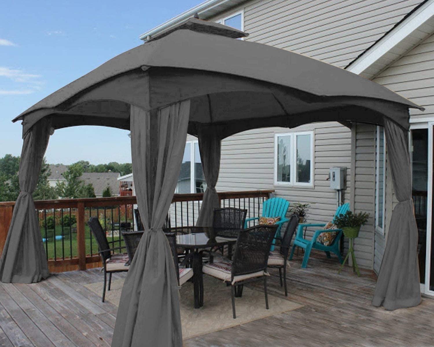 Hot Sell Gray 10x12 Gazebo Canopy Replacement Top and gazebo cover