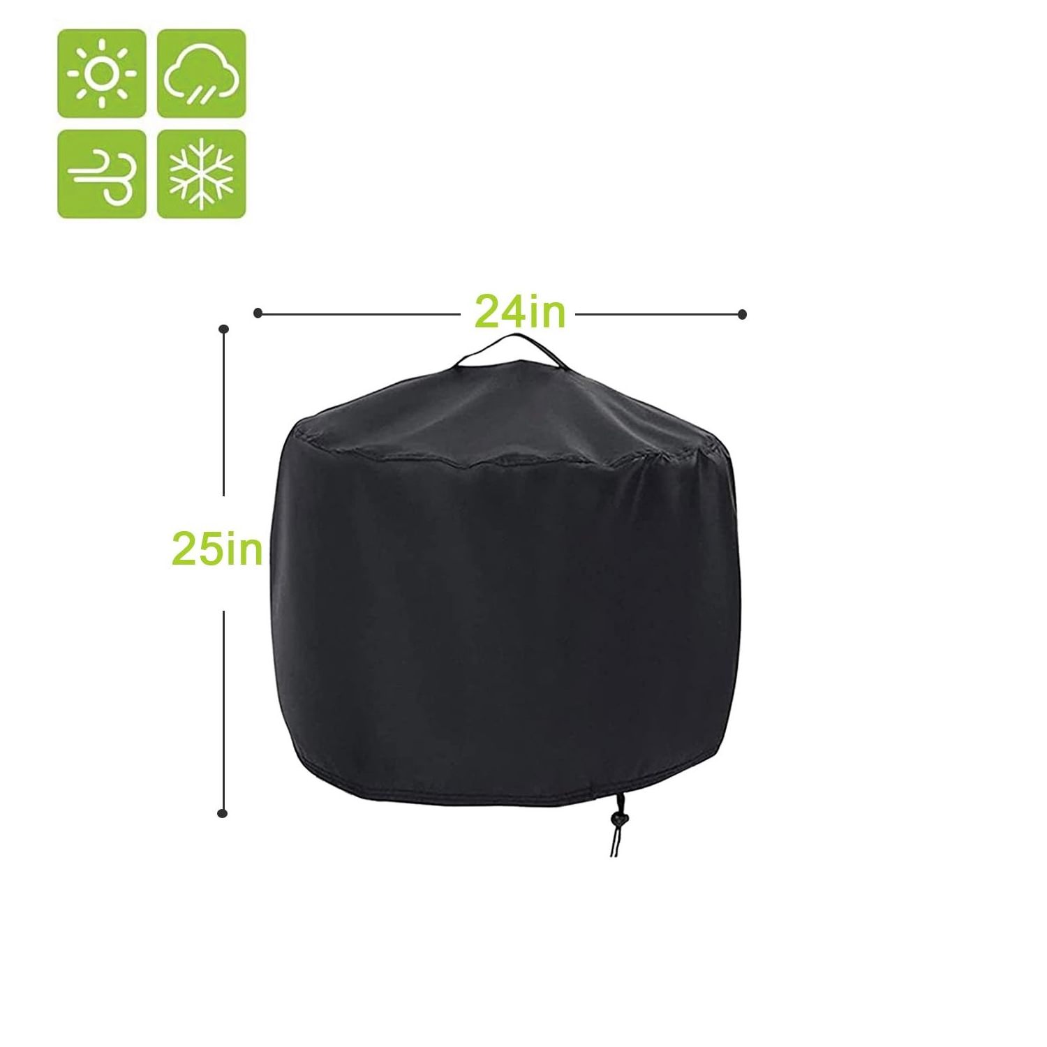 420D Polyester Fire Pit Bowl Black Round Gas Fire Pit Table Cover Patio Fire Bowl Cover