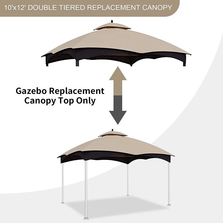 Patio Outdoor Gazebo Garden Tent Replacement Canopy Roof  Folding Backyard Double Top 2*2m Gazebo Tent