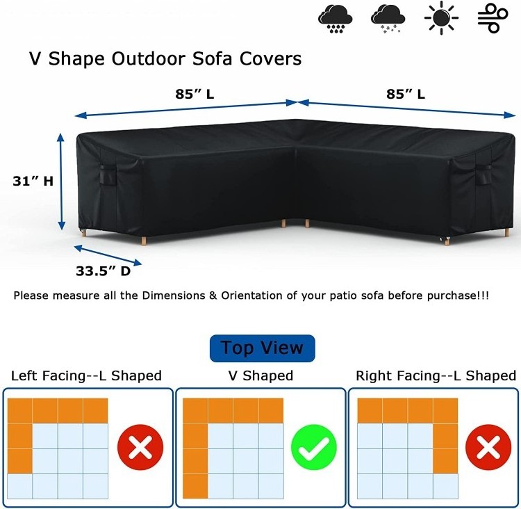 Outdoor Patio Sectional Furniture Set Cover Waterproof L Shaped Outdoor Furniture Covers Waterproof Sofa Cover